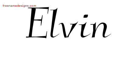 Elvin Elegant Name Tattoo Designs