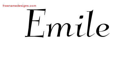 Emile Elegant Name Tattoo Designs