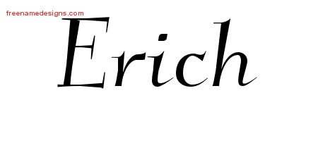 Erich Elegant Name Tattoo Designs