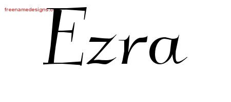 Ezra Elegant Name Tattoo Designs
