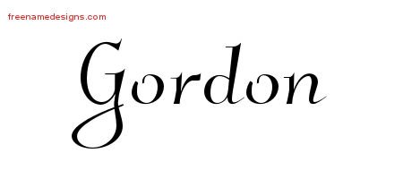 Gordon Elegant Name Tattoo Designs