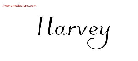 Harvey Elegant Name Tattoo Designs
