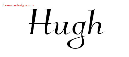 Hugh Elegant Name Tattoo Designs