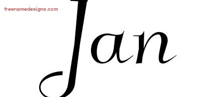 Jan Elegant Name Tattoo Designs