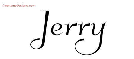 Jerry Elegant Name Tattoo Designs