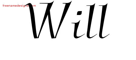 Will Elegant Name Tattoo Designs