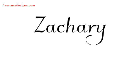 Elegant Name Tattoo Designs Zachary Download Free - Free Name Designs