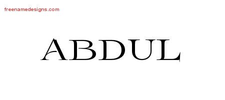 Abdul Flourishes Name Tattoo Designs