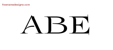 Abe Flourishes Name Tattoo Designs