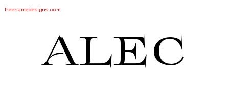 Alec Flourishes Name Tattoo Designs