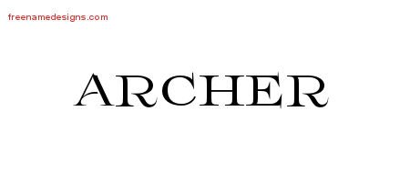 Archer Flourishes Name Tattoo Designs