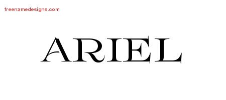 Ariel Flourishes Name Tattoo Designs