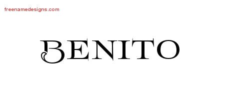 Benito Flourishes Name Tattoo Designs