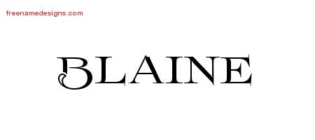 Blaine Flourishes Name Tattoo Designs