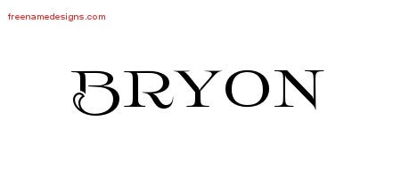Bryon Flourishes Name Tattoo Designs