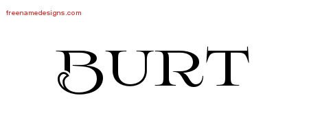 Burt Flourishes Name Tattoo Designs
