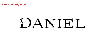 Daniel Flourishes Name Tattoo Designs