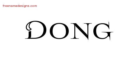 Dong Flourishes Name Tattoo Designs