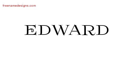 Edward Flourishes Name Tattoo Designs