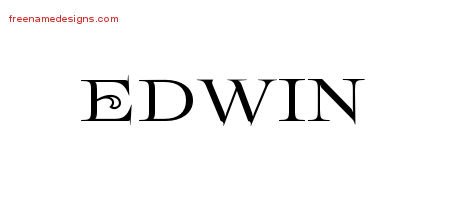 Edwin Flourishes Name Tattoo Designs