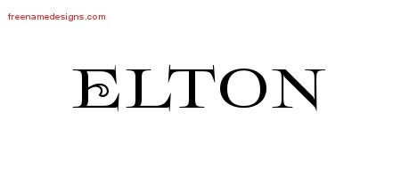 Elton Flourishes Name Tattoo Designs