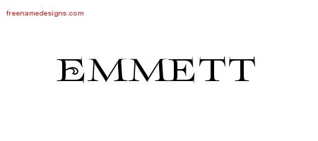 Emmett Flourishes Name Tattoo Designs