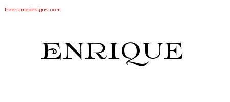 Enrique Flourishes Name Tattoo Designs