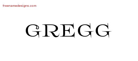 Gregg Flourishes Name Tattoo Designs