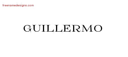 Guillermo Flourishes Name Tattoo Designs
