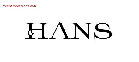 Hans Flourishes Name Tattoo Designs