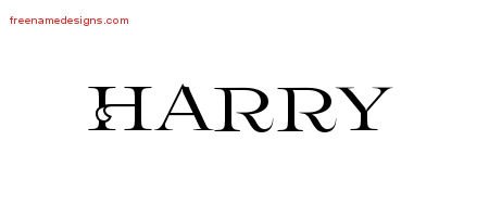 Harry Flourishes Name Tattoo Designs