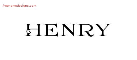 Henry Flourishes Name Tattoo Designs