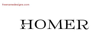 Homer Flourishes Name Tattoo Designs