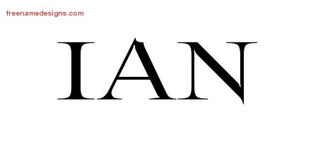 Ian Flourishes Name Tattoo Designs