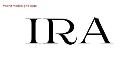 Ira Flourishes Name Tattoo Designs