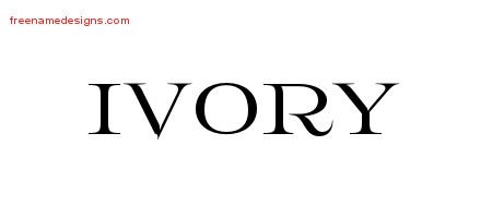 Ivory Flourishes Name Tattoo Designs