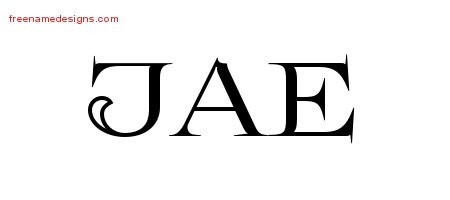 Jae Flourishes Name Tattoo Designs