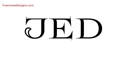 Jed Flourishes Name Tattoo Designs