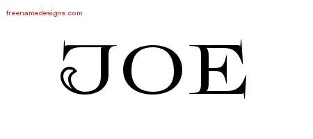 Joe Flourishes Name Tattoo Designs