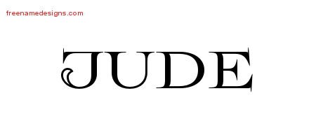 Jude Flourishes Name Tattoo Designs