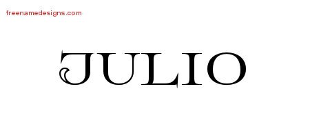 Julio Flourishes Name Tattoo Designs