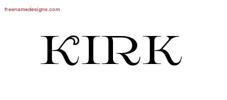 Kirk Flourishes Name Tattoo Designs