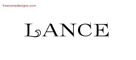 Lance Flourishes Name Tattoo Designs