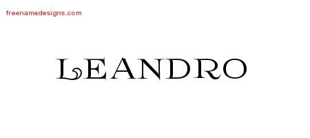Leandro Flourishes Name Tattoo Designs