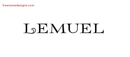 Lemuel Flourishes Name Tattoo Designs