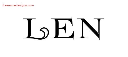 Len Flourishes Name Tattoo Designs