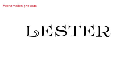 Lester Flourishes Name Tattoo Designs