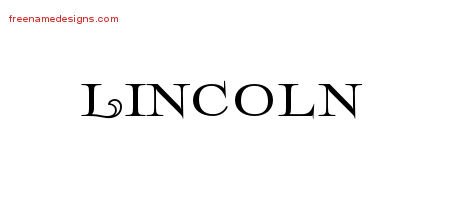Lincoln Flourishes Name Tattoo Designs