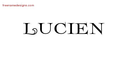 Lucien Flourishes Name Tattoo Designs