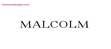 Malcolm Flourishes Name Tattoo Designs